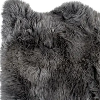 2' X 3' Gray Genuine Sheepskin Animal Print Shag Area Rug
