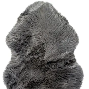 2' X 3' Gray Genuine Sheepskin Animal Print Shag Area Rug