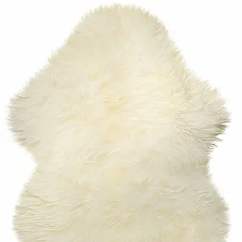 2' X 3' White Natural New Zealand Sheepskin Wool Area Rug