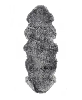 6' Gray Genuine Sheepskin Animal Print Shag Area Rug