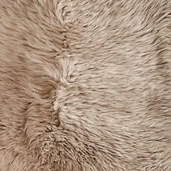 6' Taupe Genuine Sheepskin Animal Print Shag Area Rug