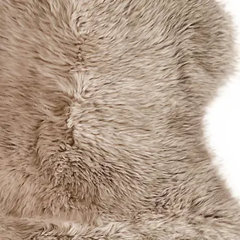 6' Taupe Genuine Sheepskin Animal Print Shag Area Rug