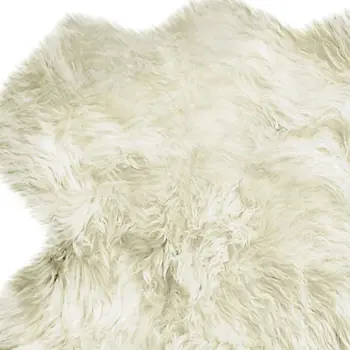 4' X 6' Natural Genuine Sheepskin Handmade Area Rug