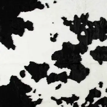 5' X 8' Black And White Cowhide Print Washable Area Rug