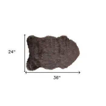 2' X 3' Chocolate Faux Sheepskin Shag Area Rug