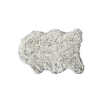 2' X 3' Gray Faux Sheepskin Washable Area Rug