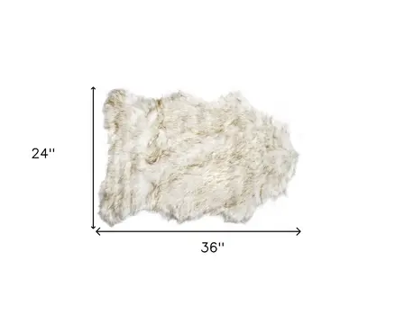 2' X 3' Tan Faux Sheepskin Ombre Area Rug