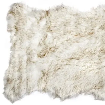 2' X 3' Tan Faux Sheepskin Ombre Area Rug