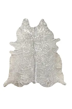 6' X 7' Gray Cowhide Cowhide Print Area Rug