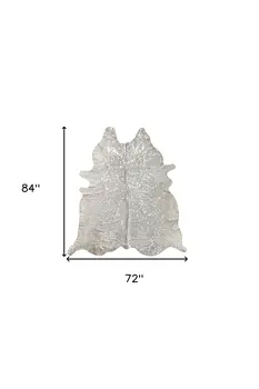 6' X 7' Gray Cowhide Cowhide Print Area Rug