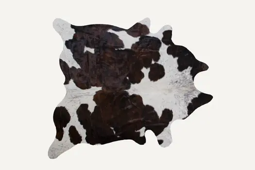 6' X 7' Brown And White Cowhide Cowhide Print Area Rug