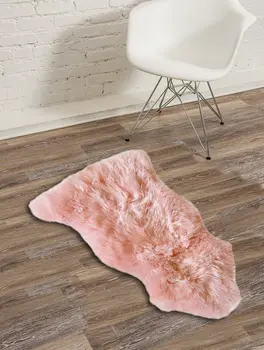 2' X 3' Pink Genuine Sheepskin Shag Area Rug