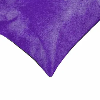 18" Purple Cowhide Throw Pillow