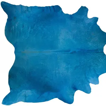 6' X 7' Blue Cowhide Area Rug