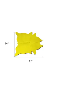72" X 84" Yellow Cowhide - Rug