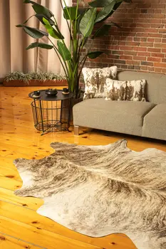 6' X 7' Brown Cowhide Cowhide Print Area Rug