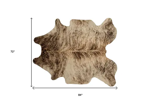 6' X 7' Brown Cowhide Cowhide Print Area Rug