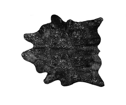 6' X 7' Black And Gold Cowhide Cowhide Print Area Rug
