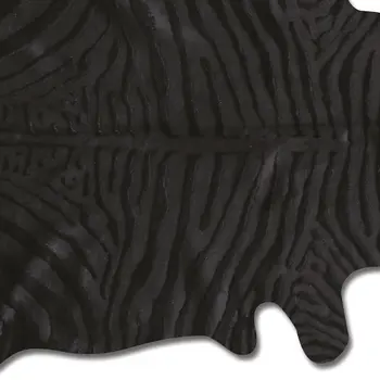 6' X 7' Black Cowhide Handmade Area Rug
