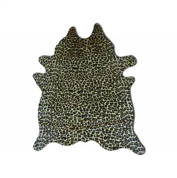 6' X 7' Brown And Black Cowhide Leopard Print Area Rug