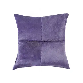 18" Purple Cowhide Throw Pillow