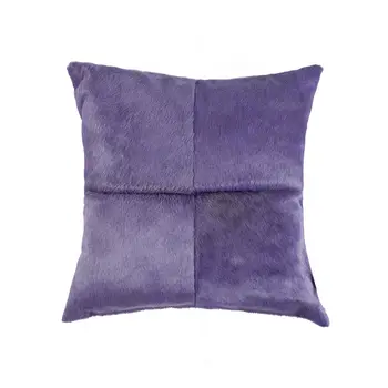 18" Purple Cowhide Throw Pillow