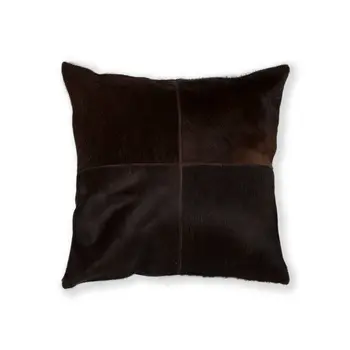18" Chocolate Brown Cowhide Throw Pillow