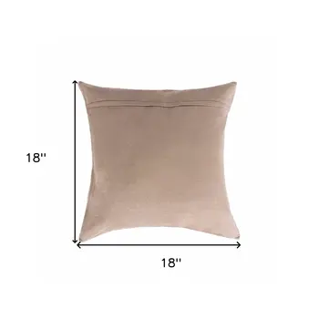 18" Chocolate Cowhide Throw Pillow