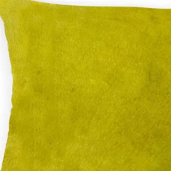 12" X 20" Yellow Cowhide Throw Pillow