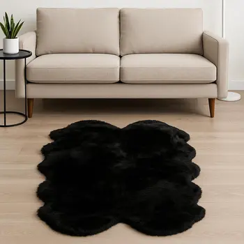 Black Animal Print Area Rug