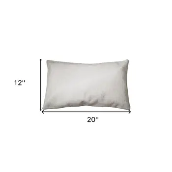 12" X 20" Off White Cowhide Throw Pillow