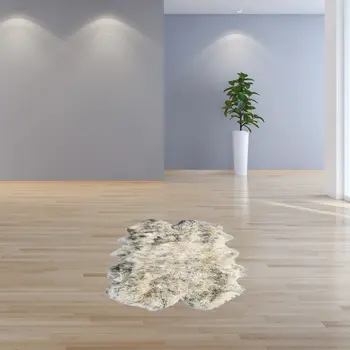 4' X 6' Gray Genuine Sheepskin Handmade Area Rug