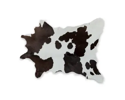 2' X 3' Brown And White Cowhide Abstract Hand Woven Area Rug
