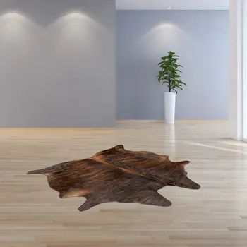 6' X 7' Brown And Black Cowhide Cowhide Print Area Rug