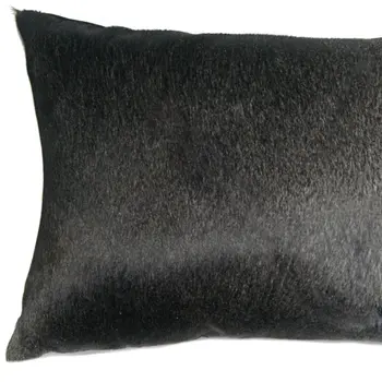 12 X 20 Gray And White Cowhide Throw Pillow