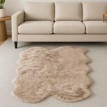 4' X 6' Pink Genuine Sheepskin Shag Area Rug