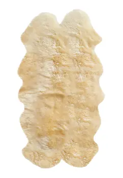 4' X 6' Gold Genuine Sheepskin Animal Print Shag Area Rug