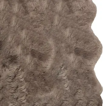 4' X 6' Taupe Genuine Sheepskin Animal Print Shag Area Rug