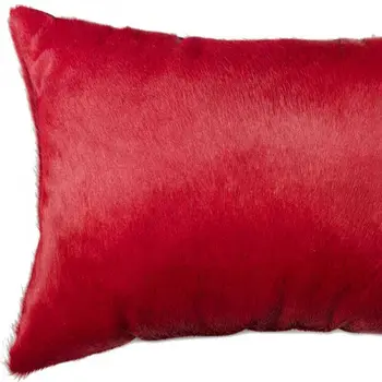12" X 20" X 5" Wine Cowhide  Pillow
