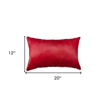 12" X 20" X 5" Wine Cowhide  Pillow