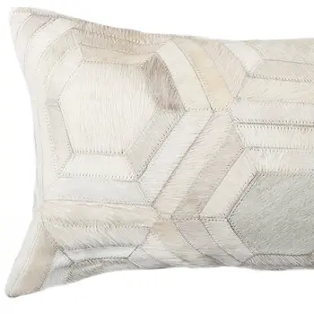 12 X 20 Black And White Cowhide Throw Pillow
