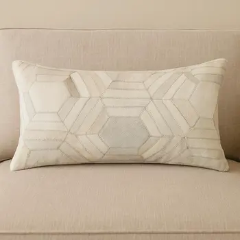 12 X 20 Black And White Cowhide Throw Pillow
