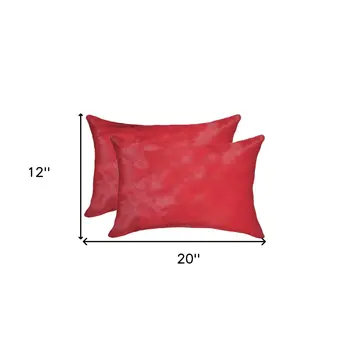 12" X 20" X 5" Firecracker Cowhide  Pillow 2 Pack
