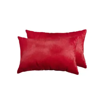 12" X 20" X 5" Wine Cowhide  Pillow 2 Pack