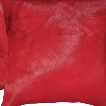 18" X 18" X 5" Wine Cowhide  Pillow 2 Pack