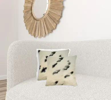 18 X 18 Black And White Cowhide Throw Pillow