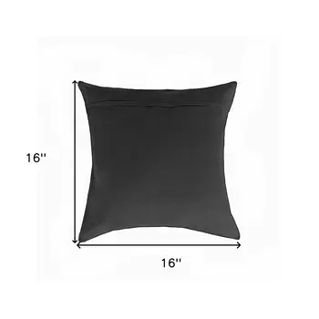 16"X16" Salt And Pepper Black And White Cowhide  Pillow 2 Pack