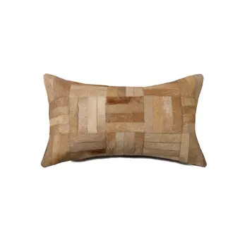 12" X 20" Natural Cowhide Throw Pillow