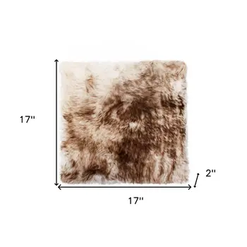17" X 17" Brown And White Ombre Chair Pad