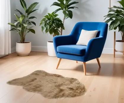 2' X 3' Tan Shag Area Rug
